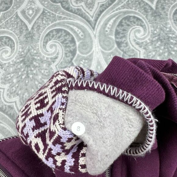 Lululemon Womens Special Edition Fair Isle Knit Plum Sweater Scuba Hoodie - Picture 4 of 4